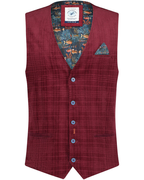 Corduroy Waistcoat - Burgundy